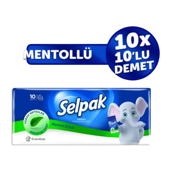 Selpak Mentollü Kağıt Mendil 10'lu 10 Adet
