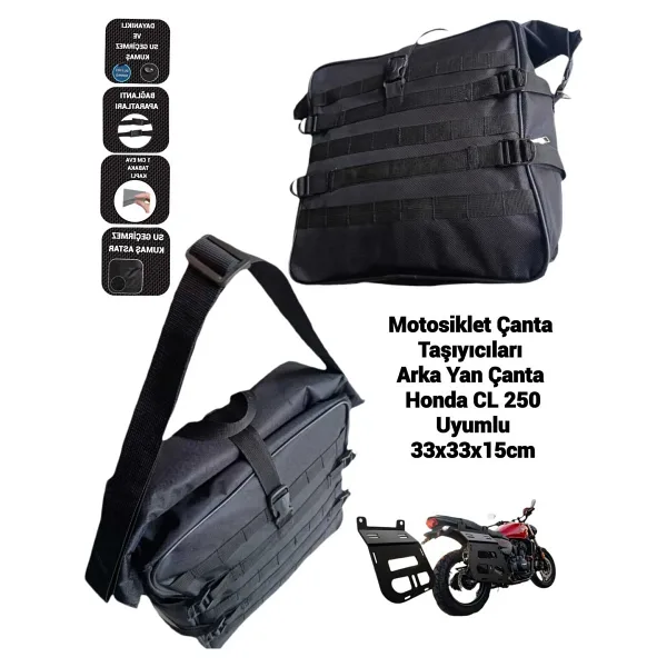 SEVBAGS MOTOSİKLET ÇANTA TAŞIYICILARI ARKA YAN ÇANTA HONDA CL 250 UYUMLU
