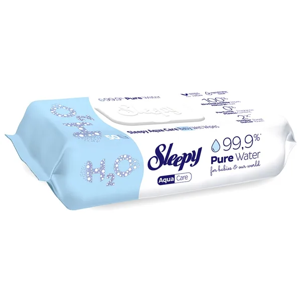 Sleepy AquaCare H2O Yenidoğan 50 Yaprak 8'li Paket Islak Mendil