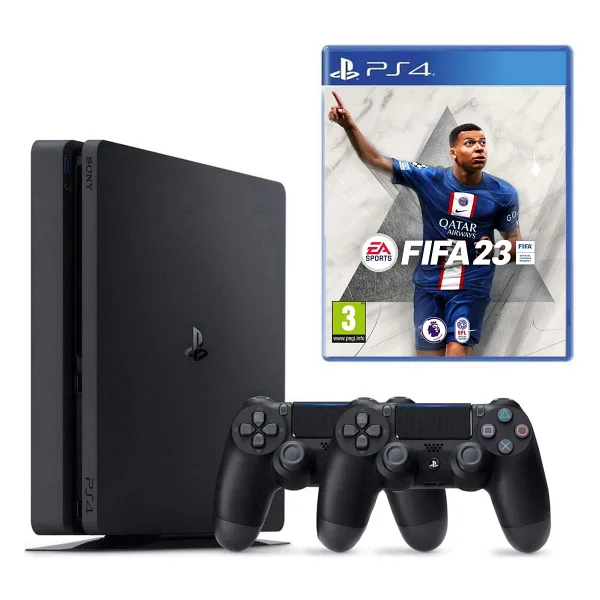 Sony PS4 Slim 500GB + 2.Kol + FIFA 23 Bundle Paket