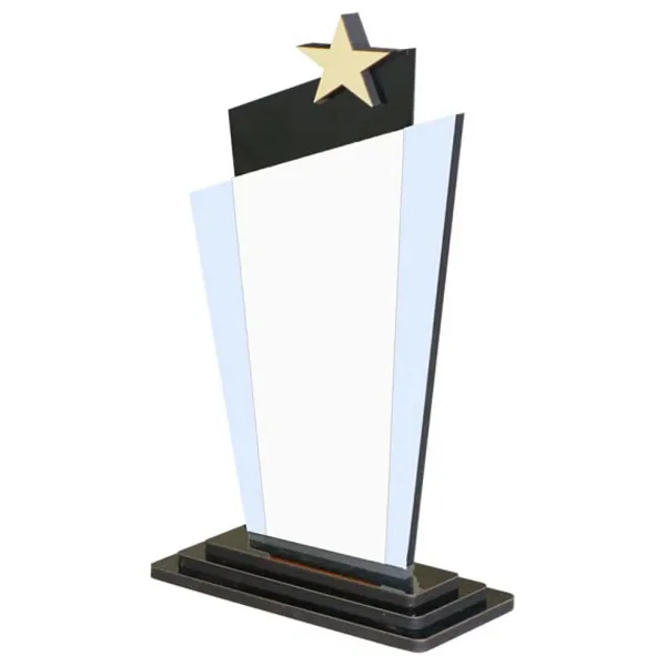 Sublimasyon Gümüş Lüks Metal Baskılı Siyah Ahşap Plaket - Beyaz Metalli