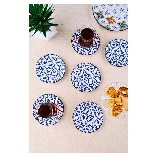 Tabak Evi Porselen Mia Çay Tabak Takımı 12CM 6 Parça FLY6ÇTPRS1210 - 12 x 12 cm