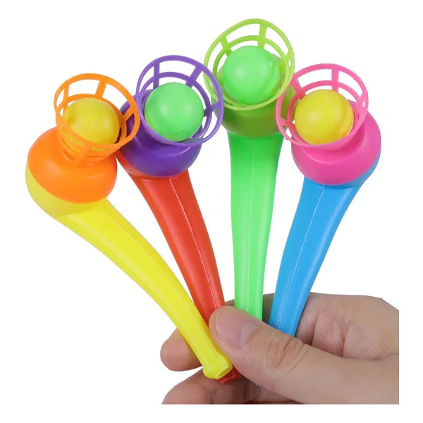 Toyaş 4 Adet Oyuncak Saksafon Popit Pipet Top Üfleme Oyunu Hediyelik Parti Eğlencesi