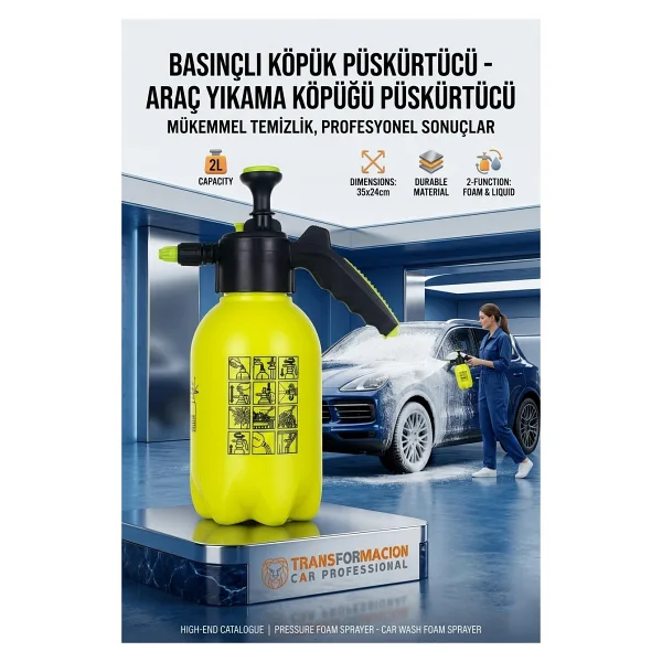 Transformacion Basınçlı Köpük Püskürtücü - Araç Yıkama Köpüğü Püskürtücü Oto Yıkama Pompası Köpük Püskürtme Şişesi 723171