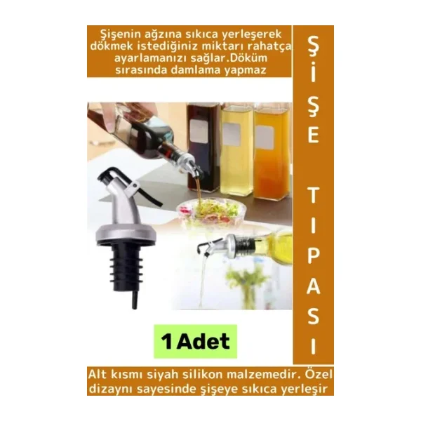 Uzun Ömürlü Damlatmaz Sızdırmaz Kapaklı Nar Ekşisi Sirke Limon Şişesi Pratik Yağdanlık Ucu Tıpası