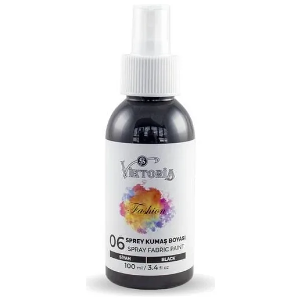 Viktoria 100 ml Siyah Sprey Kumaş Boyası