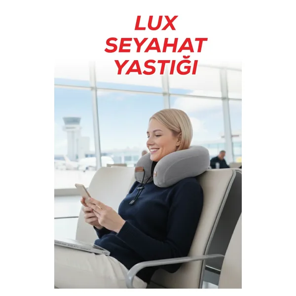 Viscofoam Lux Ortopedik Seyahat Yastığı Visco Boyun Destekli Seyahat Yastığı - Gri Ergo Travel