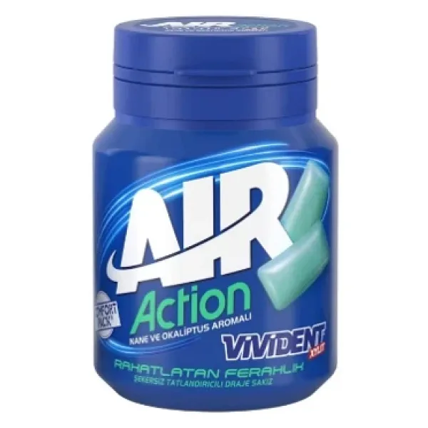 Vivident Air Action Nane Okaliptus Aromalı Şekersiz-Tatlandırıcılı Draje Sakız Kutu 67g