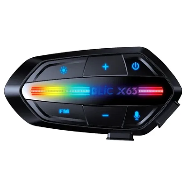 X63 Motosiklet Kask Kulaklık Intercom Işıklı Motorsiklet Interkom 5.3