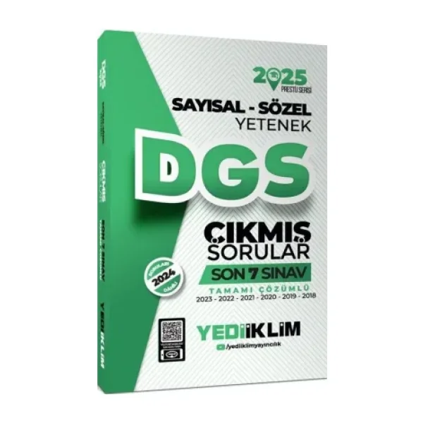 Yediiklim Yayınları 2025 Dgs Sayısal Sözel Yetenek Tamamı Çözümlü Son 7 Sınav Çıkmış Sorular