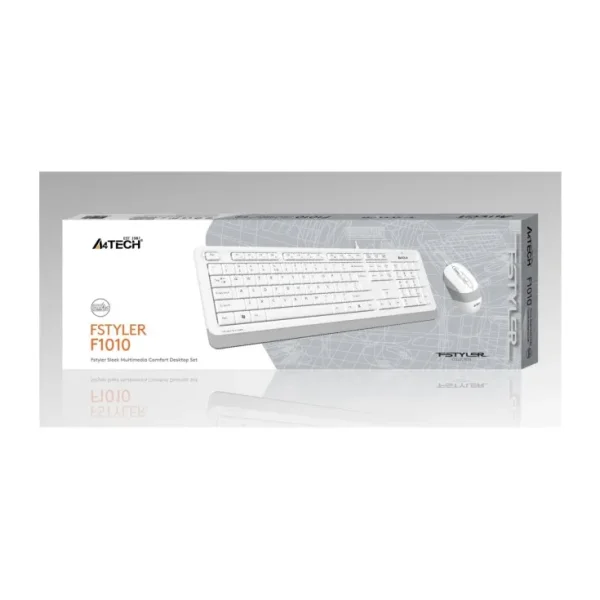 A4 Tech F1010 Beyaz Kablolu Klavye Mouse Seti