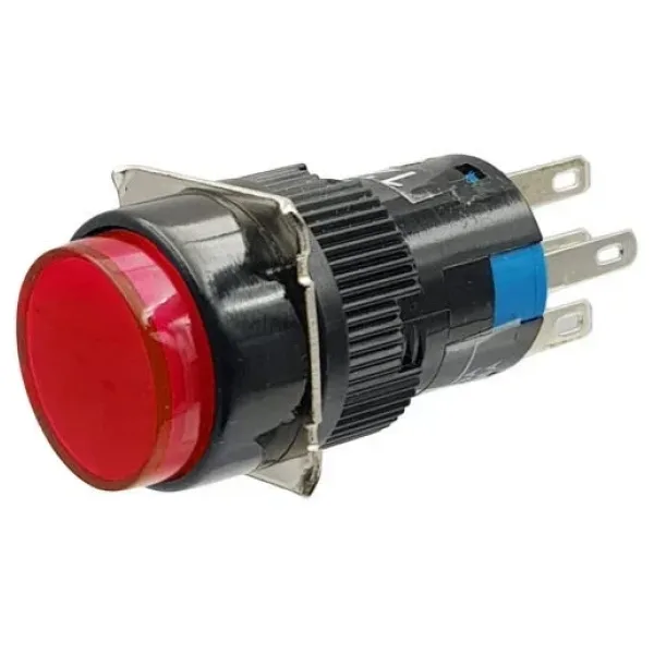 AL6-M 16mm 30V Kırmızı Işıklı Yaylı Buton