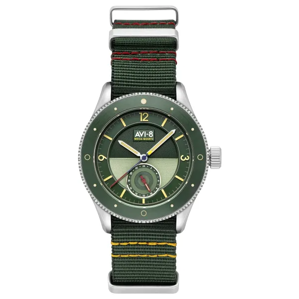 AVI-8 Flyboy Airmaster Sector Meca-Quartz AV-4112-02 Yeşil Erkek Kol Saati
