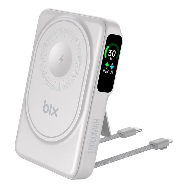 Bix TPB16 Beyaz 10000 mAh Hızlı Şarj MagSafe Powerbank
