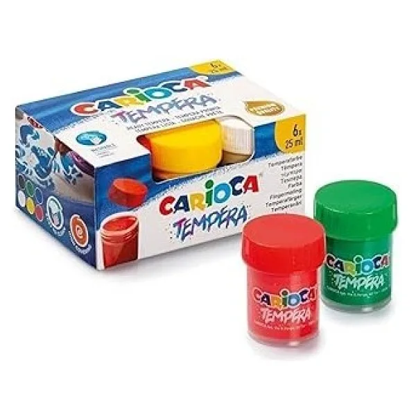 Carioca Tempera Suluboya Süper Yıkanabilir 6 x 25 ml 6 Renk Karışık - 1 Adet - 0 - Siyah