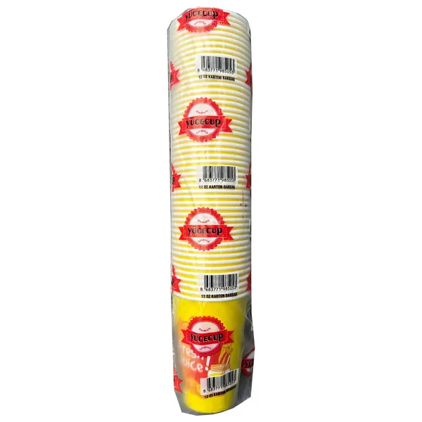 Dağyüce Kağıt Karton Bardak Tek Kullanımlık Çay Kahve Bardağı - 12 Oz - 50 Adetlik Paket