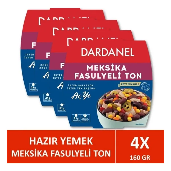 Dardanel Aç Ye Meksika Fasulyeli Ton 160 gr 4'lü