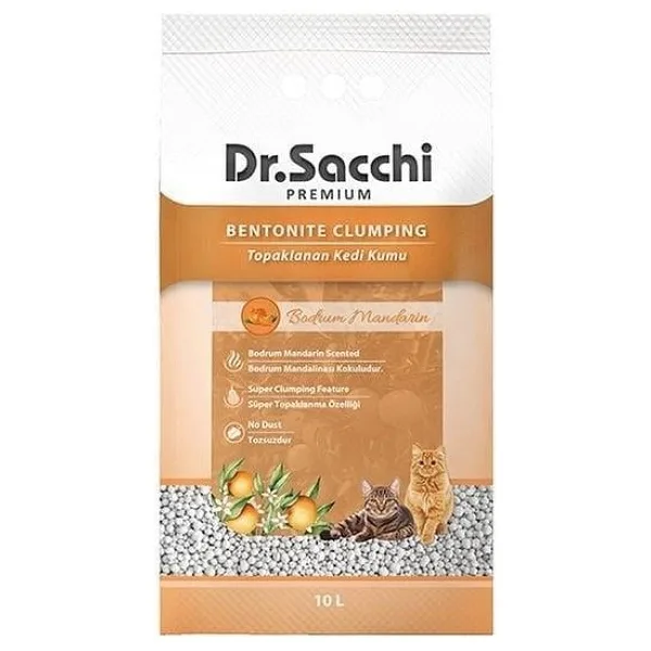 Dr. Sacchi Bodrum Mandalinası Kokulu 10 lt Bentonit Kedi Kumu