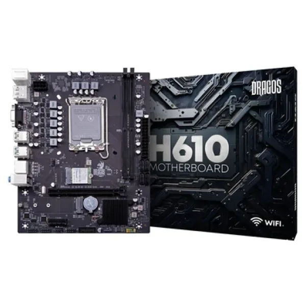 Dragos Pro H610m-E M.2 Sata Wı-Fı+Bt Ddr4 3200Mhz Usb 3.2 Hdmi Dp Vga Ses G.lan 1700P Anakart