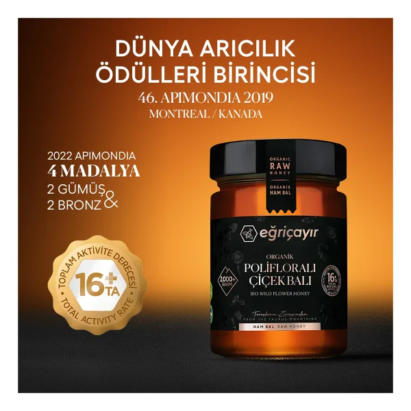 Eğriçayır Polifloralı Organik Çiçek Balı 450 gr