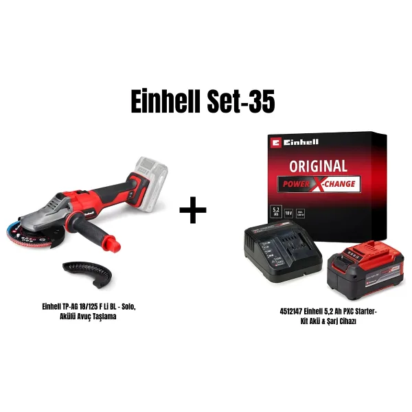 Einhell TP-AG 18/125 F Li BL Tek Akülü 5.2 Ah Taşlama Makinesi