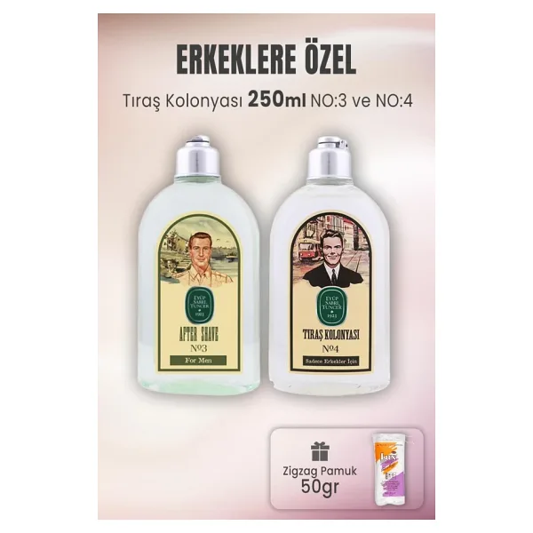 Eyüp Sabri Tuncer Tıraş Kolonyası No 3, No 4 Ve Zigzag Pamuk 50 gr