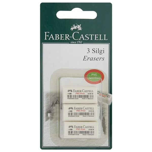 Faber-Castell 7086/48 3'lü Beyaz Küçük Silgi