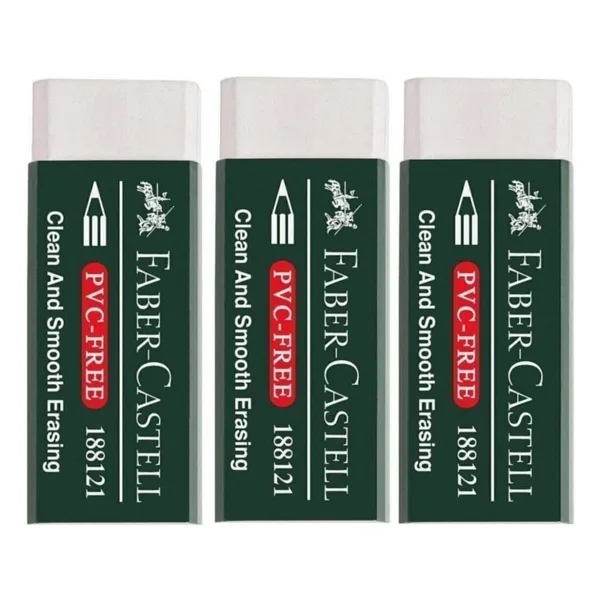 Faber Castell Pvc Free No:20 Büyük Boy Beyaz Silgi 3 Lü