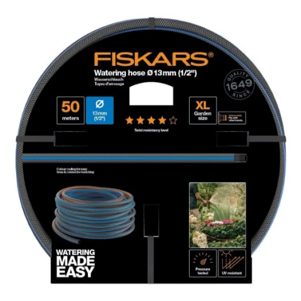Fiskars 1027106 Q4 13 mm 1/2 inç 50 m Sulama Hortumu