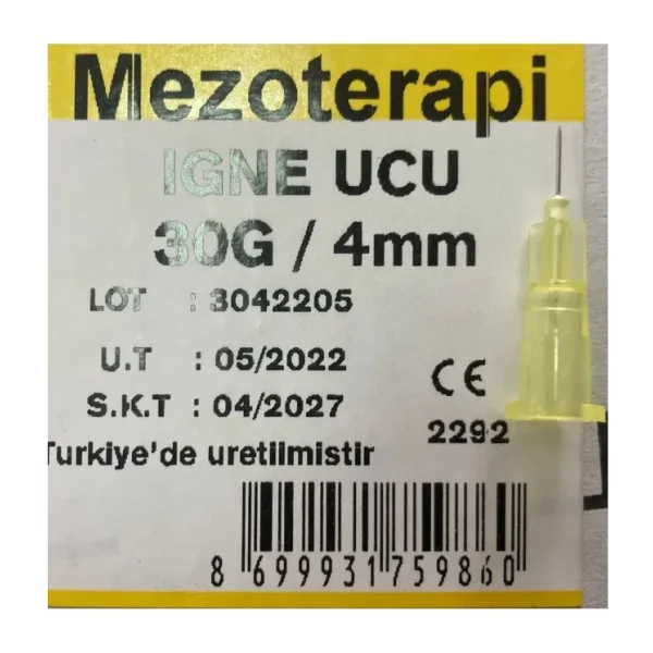 Genject Mezoterapi İğnesi 30 G 4mm Profesyonel Kalite Medikal Ürünler