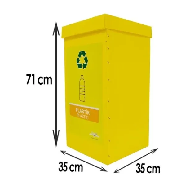 Geri Dönüşüm Kutusu - Sıfır Atık Kutusu Sarı (Plastik)