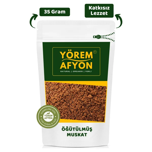Gülçehre Yörem Afyon Keskin Aromalı Mutfakların Vazgeçilmezi %100 Saf Öğütülmüş Muskat Tozu (Myristica Fragrans) 35GR. - 35 gr