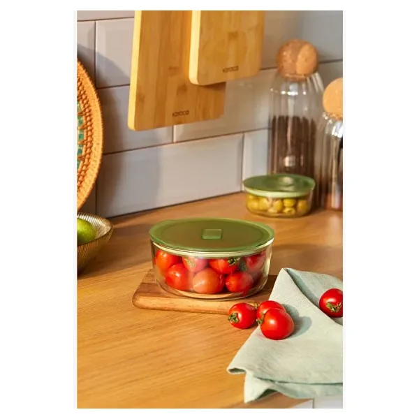 Karaca Green 850 ml Yuvarlak Cam Saklama Kabı