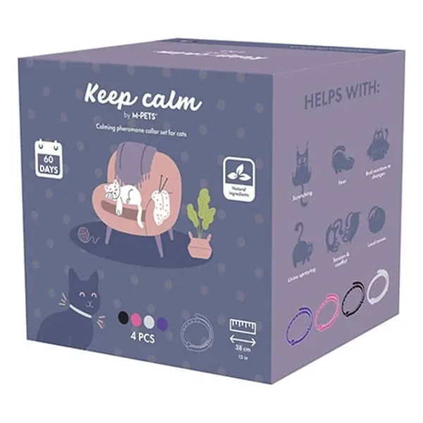 M-Pets Keep Calm Calming 4'lü Sakinleştirici Kedi Tasması