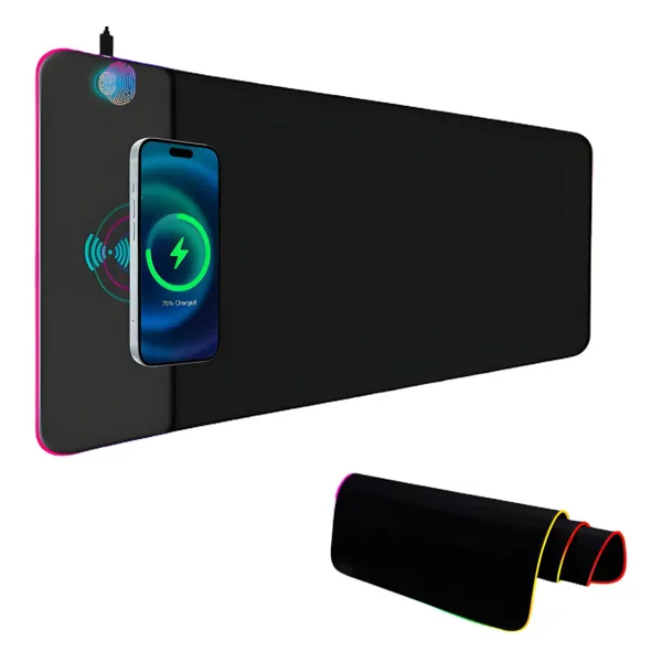 MAMBASNAKE RGB Gaming LED Mouse Pad Kablosuz Şarjlı 80x30 cm Büyük Boy Oyuncu Mousepad Kaymaz RGB Işıklı