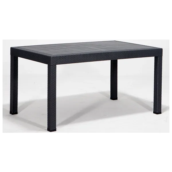 MOBETTO Rattan 90x150 Camsız Antrasit Masa - Bahçe&balkon&teras
