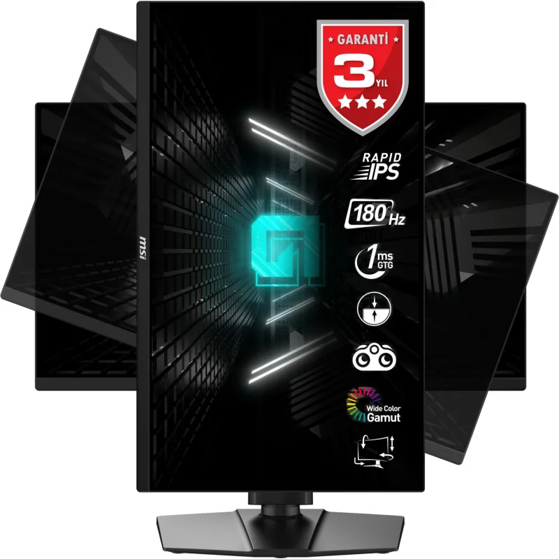 MSI G255PF E2 24.5" 1 ms Full HD Pivot IPS 180 Hz Oyuncu Monitörü