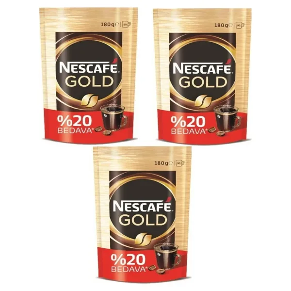 Nescafe Gold Granül Kahve 180 gr Eko Paket 3'lü
