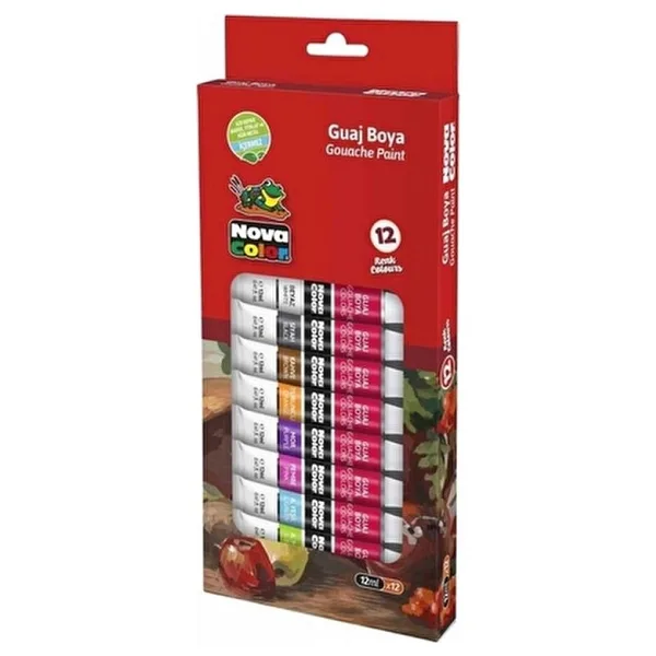 Nova Color 12 ml 12 Renk Tüp Guaj Boya
