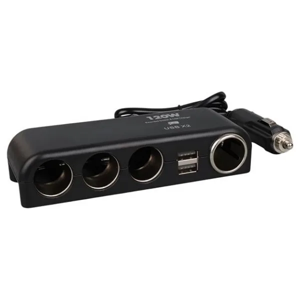 Olesson 1525 12-24V Çift Usb'lı 120W 80Cm Kablolu 4'Lü Araç Çakmak Çoklayıcı
