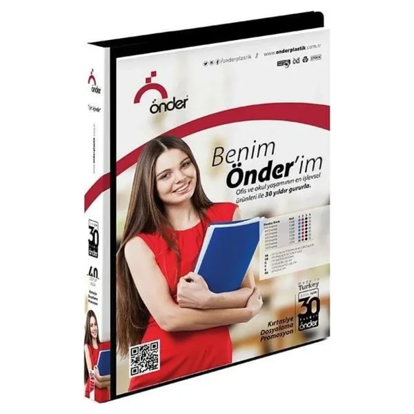 Önder A4 Katalog Sunum Dosyası PP Öncepli 20 Sayfa Kapasiteli Siyah 1220-3