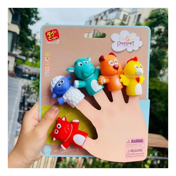 PeriYedi Finger Puppet Çiftlik Hayvanları Parmak Kukla Seti 5 Hayvanlı Oyuncak Parmak Kukla