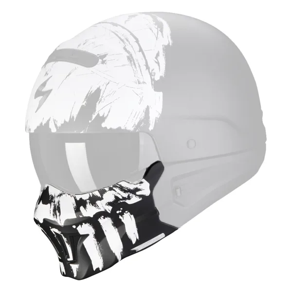 Scorpion EXO COMBAT Evo Marauder Maske Mat Siyah Beyaz