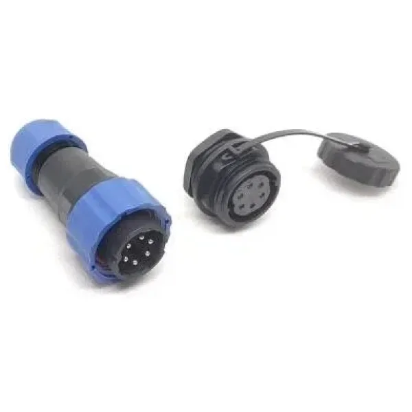 SD20 6 Pin 20mm Su Geçirmez Konnektör Takımı - Panel Tipi