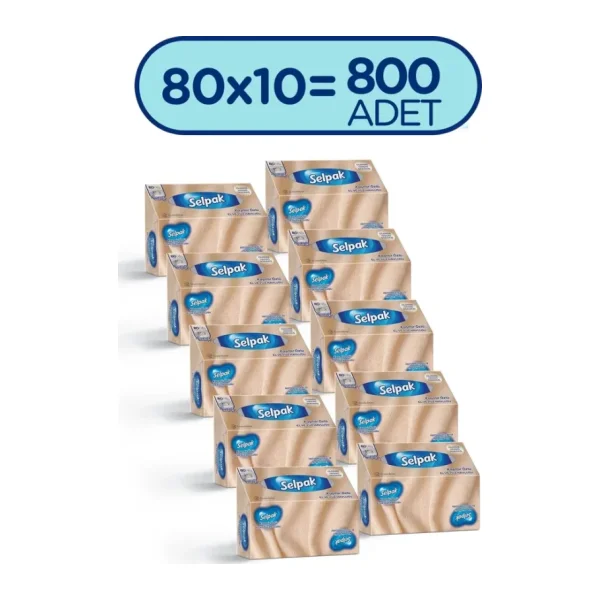 Selpak Selpak El ve Yüz Havlusu Kutulu Kaşmir Özlü 10x80 Yaprak