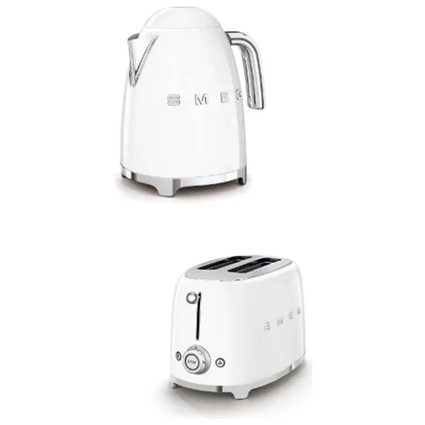 smeg Beyaz Kettle ve 2x1 Ekmek Kızartma Makinesi Seti Şık Tasarım ve Kullanım Kolaylığı