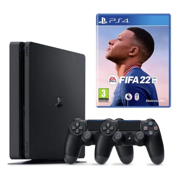 Sony PS4 Slim 500GB + 2.Kol + FIFA 22 Bundle Paket