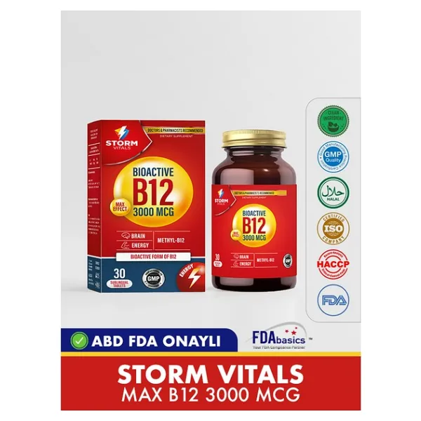 Storm Vitals Bioactıve B12 3000 Mg 30 Dilaltı Tablet