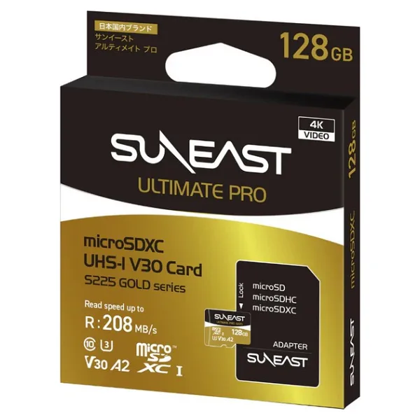 Suneast Ultimate Pro S225 Class 10 UHS-I U3 A2 V30 128 GB Micro SD Kart