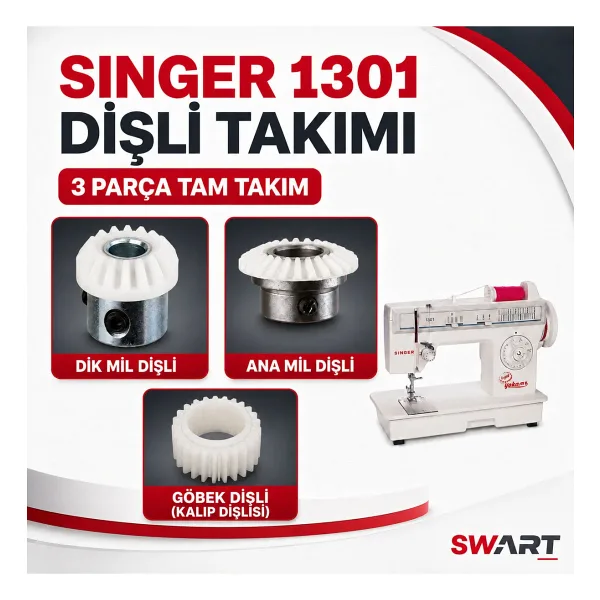 Swart SİNGER 1301-1288-1280-1298 VE MODERNO 2 MODEL DİKİŞ MAKİNESİ DİŞLİ TAKIMI